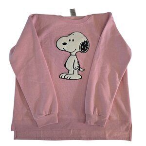 Peanuts Snoopy Pink Fleece Lined Crew Neck Sweatshirt 2XL